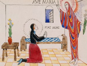 Müjde, c.1912 (kağıt üzerine sulu boya) by Eric Gill
