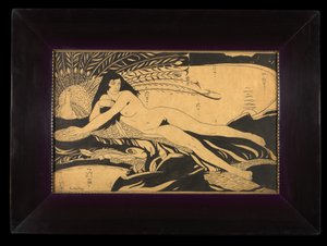 Reclining Nude (kağıt üzerine kalem ve mürekkep)