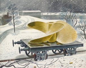 Bir Demiryolu Kamyonundaki Gemi Vidası, 20. yüzyılın başlarında by Eric Ravilious