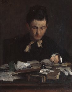genç kız okuma by Erik Theodor Werenskiold