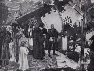Kuzey Amerika kıyı şeridini keşfeden İtalyan asıllı İngiliz kaşif John Cabot by Ernest (after) Board