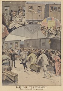 Yolcuları Bastille Günü kutlamalarına götüren trenler by Ernest Auguste Bouard