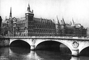 Seine Nehri'nden Adalet Divanı ve Pont Neuf'un görünümü, Paris, 1931. by Ernest Flammarion
