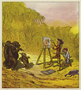 Cesur Kardeşler bir goril ailesiyle karşılaşır by Ernest Henry Griset