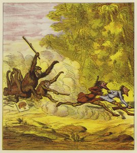 Kızgın goriller tarafından takip edilen Cesur Kardeşler by Ernest Henry Griset