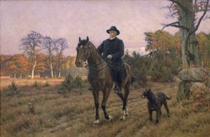 Köpekli Atlı Bismarck (yağlı baskı) by Ernest Henseler