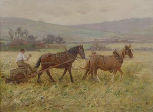Hasat Ekibi (tuval üzerine yağlı boya) by Ernest Higgins Rigg