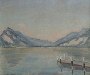 Thun Gölü (tuval üzerine yağlıboya) by Ernest Hiram Brülhart