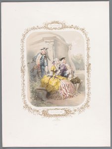 Kadın gizlice genç adama bir mesaj verir. Elle vous répond le Jeudi (nesne üzerindeki başlık) Aşk Haftası (dizi adı) La semaine des amours (nesne üzerinde seri başlığı) by Ernest Jaime