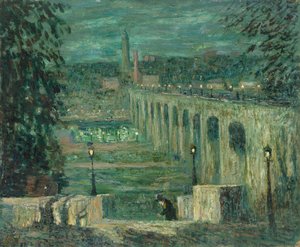 Geceleri Yüksek Köprü, New York, c. 19101920. by Ernest Lawson