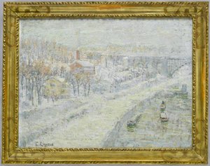 Kış Manzarası - Washington Köprüsü, c.1907-10 by Ernest Lawson