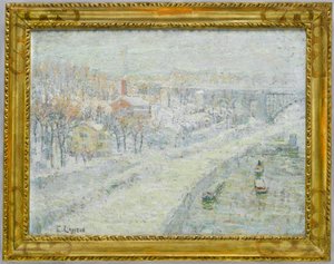 Kış Manzarası: Washington Köprüsü, c.1907-10 (tuval üzerine yağlı boya) by Ernest Lawson