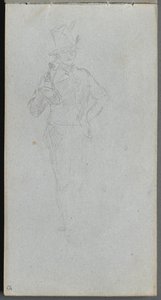 Sketchbook, sayfa 15: Bir Askerin Çalışması. by Jean Louis Ernest Meissonier