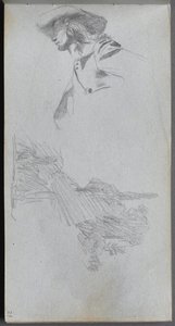 Sketchbook, sayfa 27: "Terasta" Detay Çalışması ve Peyzaj Çalışması by Ernest Meissonier