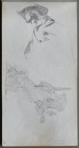 Sketchbook, sayfa 27: Teras ve Peyzaj Çalışması için Detay Çalışması. by Jean Louis Ernest Meissonier
