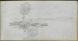 Sketchbook, sayfa 28: Peyzaj Çalışması. by Jean Louis Ernest Meissonier