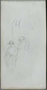 Sketchbook, sayfa 32: Figürlerin İncelenmesi. by Jean Louis Ernest Meissonier