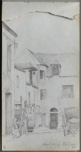 Sketchbook, sayfa 39: Sokak Manzarası. by Jean Louis Ernest Meissonier