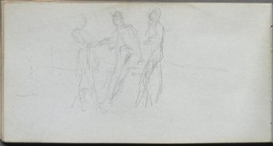 Sketchbook, sayfa 42: Üç Şekil. by Jean Louis Ernest Meissonier