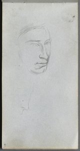 Sketchbook, sayfa 61: Yüz, 34 profili görüntüleyin. by Jean Louis Ernest Meissonier
