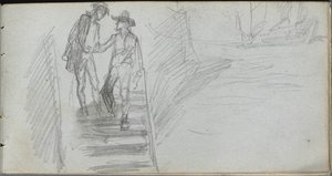 Eskiz defteri, sayfa 64: Merdivendeki Figürler by Ernest Meissonier