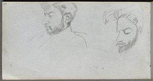 Eskiz defteri, sayfa 65: Profildeki Yüzlerin İncelenmesi by Ernest Meissonier