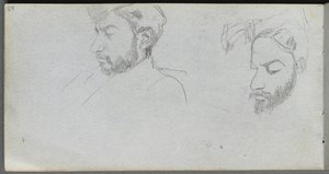 Eskiz defteri, sayfa 65: Profildeki Yüzlerin İncelenmesi. by Jean Louis Ernest Meissonier