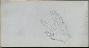 Eskiz defteri, sayfa 68: Bir El Çalışması. by Jean Louis Ernest Meissonier