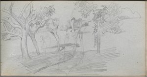 Sketchbook, sayfa 74: Peyzaj Çalışması. by Jean Louis Ernest Meissonier