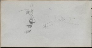 Sketchbook, sayfa 80: Yüzlerin İncelenmesi. by Jean Louis Ernest Meissonier
