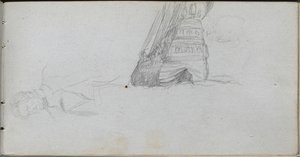 Sketchbook, sayfa 84: Figür Çalışması, Bir Geminin Çalışması. by Jean Louis Ernest Meissonier