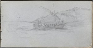 Eskiz defteri, sayfa 88: Deniz Manzarası ve Şekil by Ernest Meissonier