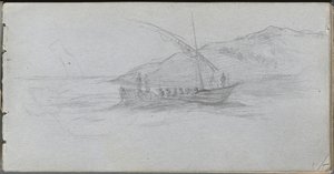 Sketchbook, sayfa 88: Deniz Manzarası ve Şekil. by Jean Louis Ernest Meissonier