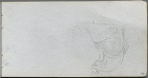 Eskiz defteri, sayfa 93: Bir Eyer Çalışması. by Jean Louis Ernest Meissonier