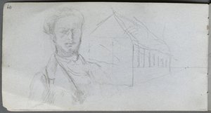 Sketchbook, sayfa 99: Figür Çalışması, Bina by Ernest Meissonier