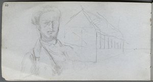 Sketchbook, sayfa 99: Figür Çalışması, Bina. by Jean Louis Ernest Meissonier