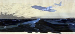 Louis Bleriot: İngiliz Kanalı'nın ilk hava geçişi, 1920 dolayları (resim) by Ernest Montaut