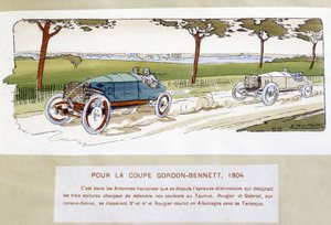 Yarış: Gordon Bennett Kupası (Gordon-Bennett) 1904 - Ernest Montaut (1878-1909) tarafından çizim.