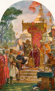 King John granting the Magna Carta at Runnymede, on the bank of the River Thames near Windsor, England, 15 June 1215. From Cassell