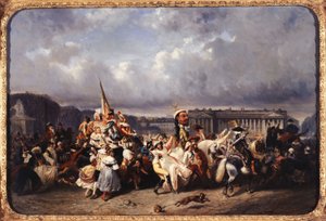 Carnaval place de la Concorde, bugünkü 8. arrondissement, 1840-1845 yılları arasında (tuval üzerine yağlıboya) by Ernest Seigneurgens