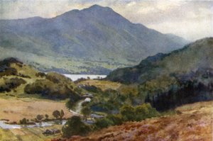 Ben Venue ve Loch Achray, Trossachs (renkli taş) by Ernest William Haslehust