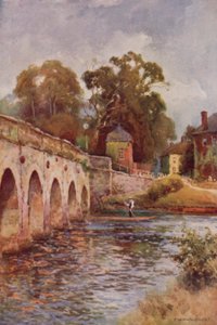 Clopton Köprüsü, Stratford-on-Avon (renkli taş) by Ernest William Haslehust