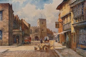 High Street, Stratford-on-Avon (renkli taş) by Ernest William Haslehust