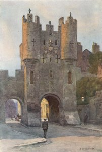 Micklegate Bar (renkli taş) by Ernest William Haslehust