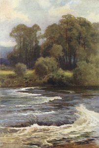 Monnington Şelalesi (renkli taş) by Ernest William Haslehust