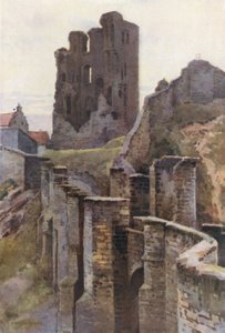 Scarborough Kalesi (renkli taş) by Ernest William Haslehust