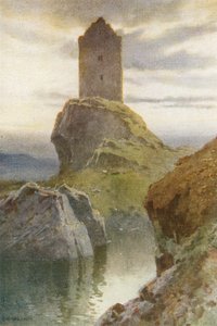 Smailholm Kulesi (renkli taş) by Ernest William Haslehust