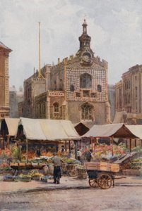 Pazar Yeri ve Guildhall, Norwich (renkli taş) by Ernest William Haslehust
