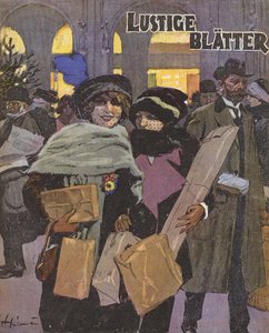 Kadınlar Noel alışverişi (renkli taş)