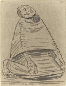 diz çökmüş adam by Ernst Barlach